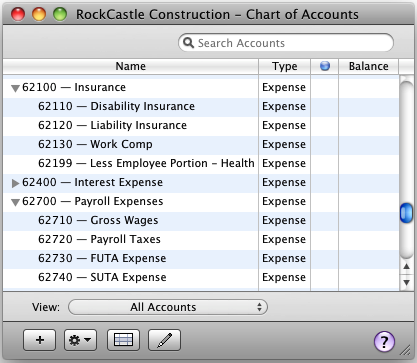 Payroll Chart Of Accounts