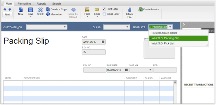 How To Create And Print Packing A Slip In QuickBooks